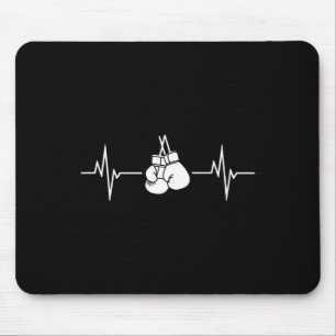 Boxing Heartbeat Line mit hängenden Handschuhen Mousepad