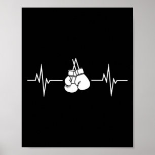 Boxing Heartbeat Line mit hängenden Handschuhen Poster