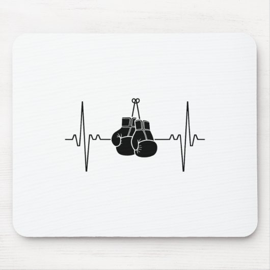 Boxing Heartbeat Line Punch Design Mousepad (Vorne)