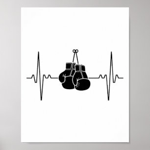Boxing Heartbeat Line Punch Design Poster