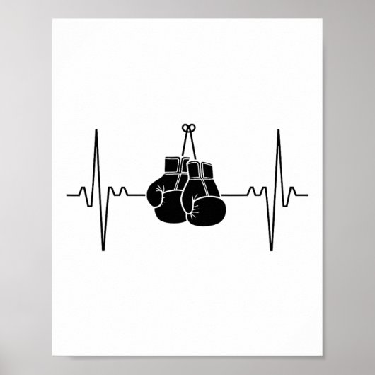 Boxing Heartbeat Line Punch Design Poster (Vorne)