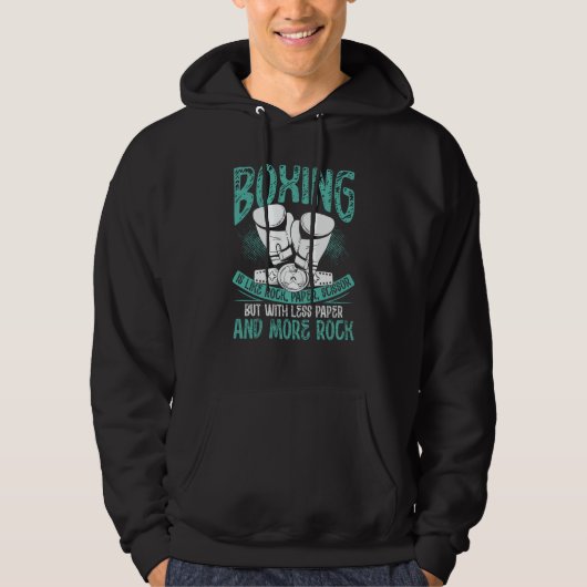 Boxing Is Like Rock Paper Scissors Boxing Hoodie (Vorderseite)