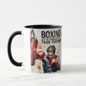 “Boxing – It’s Cheaper Than Therapy Mug” Tasse (Links)