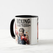“Boxing – It’s Cheaper Than Therapy Mug” Tasse (Vorderseite Links)