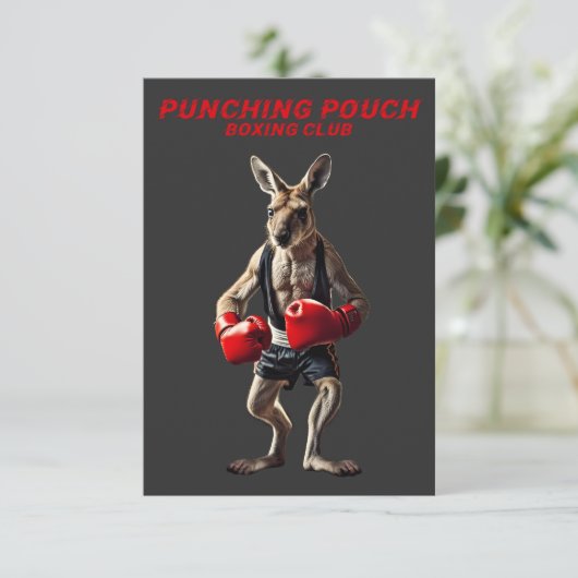 Boxing Kangaroo Dankeskarte (Stehend Vorderseite)