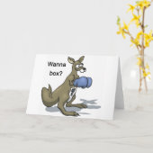 Boxing Kangaroo Karte (Gelbe Blume)