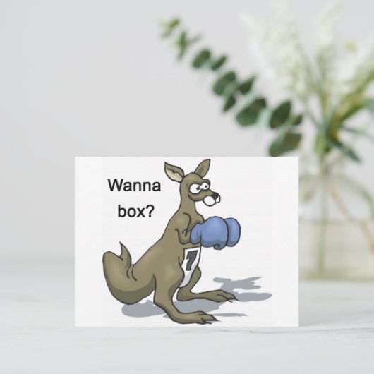 Boxing Kangaroo Postkarte (Stehend Vorderseite)