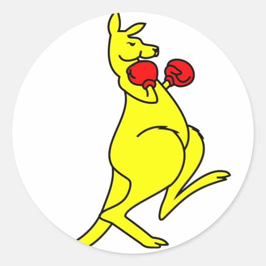 Boxing Kangaroo Runder Aufkleber (Vorderseite)