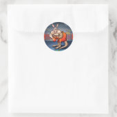 Boxing Kangaroo Runder Aufkleber (Tasche)