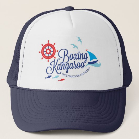 Boxing Kangaroo Trucker Hat Truckerkappe (Vorderseite)