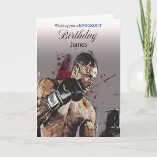 Boxing Knockout Personalisierte Geburtstagskarte Karte
