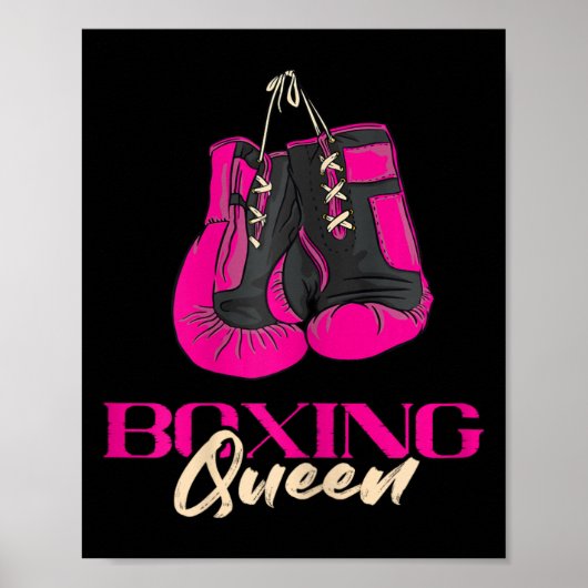 Boxing-Königin Kickboxer Kickboxen Boxhandschuhe B Poster (Vorne)