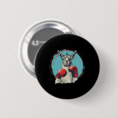 Boxing Lama mit Boxhandschuhen Kickboxen Lustiger Button (Vorne & Hinten)