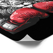 Boxing Lion Portrait Motif Wildlife Kickboxing Lov Poster (Ecke)