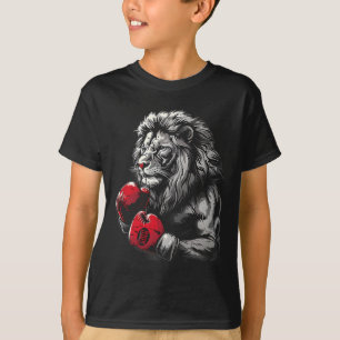 Boxing-Löwen-Porträt-Motiv Wildtier-Kickboxen-Lieb T-Shirt