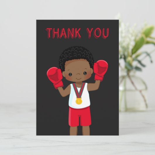 Boxing Match Geburtstag Danke Karte (Stehend Vorderseite)