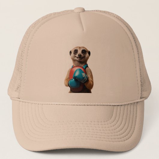Boxing Meerkat Sports Trucker Hat - Funny Gym Styl Truckerkappe (Vorderseite)