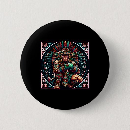 Boxing Mexico Funny mexikanisch Vintage Boxen M Button (Vorderseite)