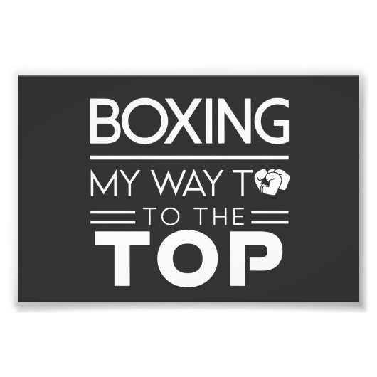 Boxing Motivation Quote Bold Minimal Typography Fotodruck (Vorne)
