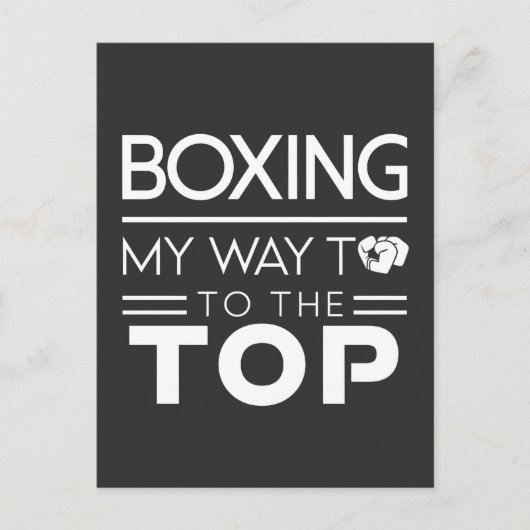 Boxing Motivation Quote Bold Minimal Typography Postkarte (Vorderseite)