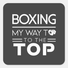 Boxing Motivation Quote Bold Minimal Typography Quadratischer Aufkleber