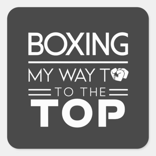 Boxing Motivation Quote Bold Minimal Typography Quadratischer Aufkleber (Vorderseite)
