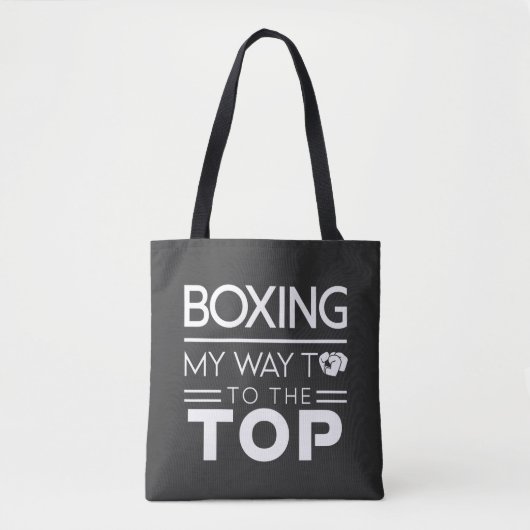 Boxing Motivation Quote Bold Minimal Typography Tasche (Vorderseite)