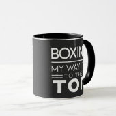 Boxing Motivation Quote Bold Minimal Typography Tasse (VorderseiteRechts)