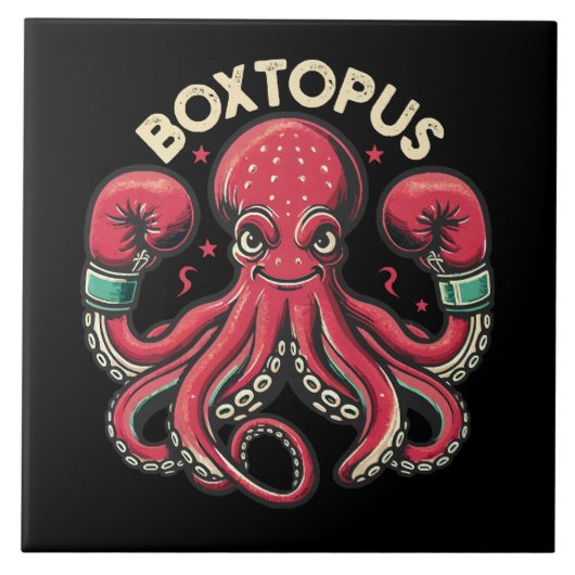 Boxing Octopus - Boxtopus Fliese (Vorderseite)