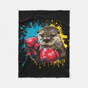 Boxing Otter Liebhaber Boxhandschuhe Kickboxen Lus Fleecedecke