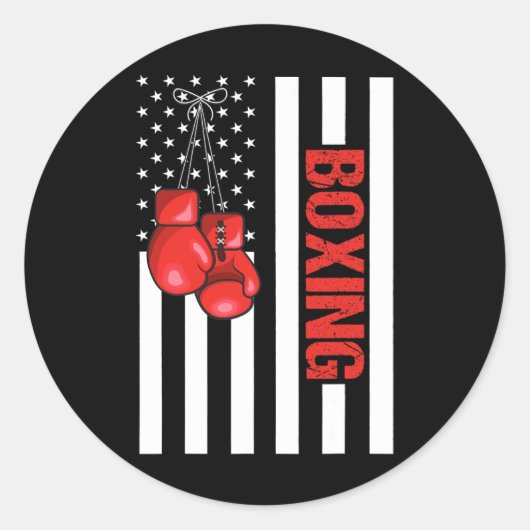 Boxing Patriotic Boxing 1 Runder Aufkleber (Vorderseite)