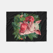 Boxing Pig With Boxing Gloves Kickboxing Funny Box Fleecedecke (Vorderseite (Horizontal))