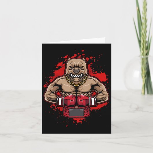 Boxing Pit Bull Lieben Pitbuls Workout Hunde Tier Karte (Vorderseite)