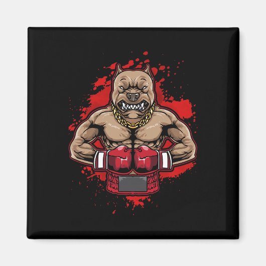 Boxing Pit Bull Lieben Pitbuls Workout Hunde Tier Magnet (Vorne)