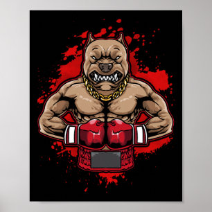 Boxing Pit Bull Lieben Pitbuls Workout Hunde Tier Poster