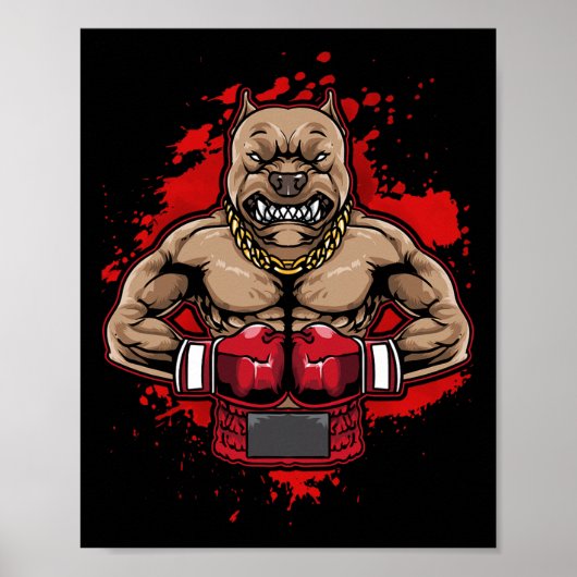 Boxing Pit Bull Lieben Pitbuls Workout Hunde Tier Poster (Vorne)