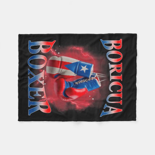 Boxing Puerto Rico Boricua Boxer Puerto Rican Fleecedecke (Vorderseite (Horizontal))