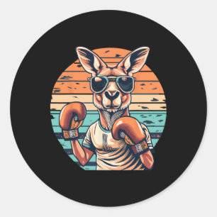 Boxing Roger Australian Kangaroo Boxing Boxer Kang Runder Aufkleber