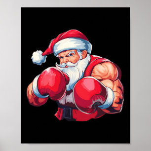 Boxing Santa Claus Boxer Boxer Boxer Weihnachts-Bo Poster