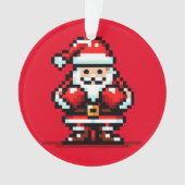 Boxing Santa - Retro Pixel Weihnachtskämpferdesign Ornament (Vorderseite)