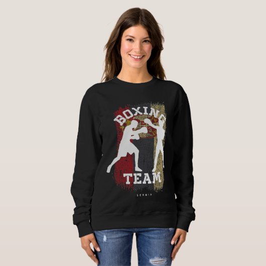 Boxing Serbia Combat Sports Fighter Boxing Sweatshirt (Vorne ganz)