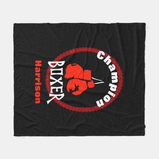 Boxing Sport Thema Grafik Fleecedecke (Vorderseite (Horizontal))