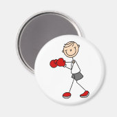 Boxing-Strichmännchen Magnet (Vorderseite/Rückseite)