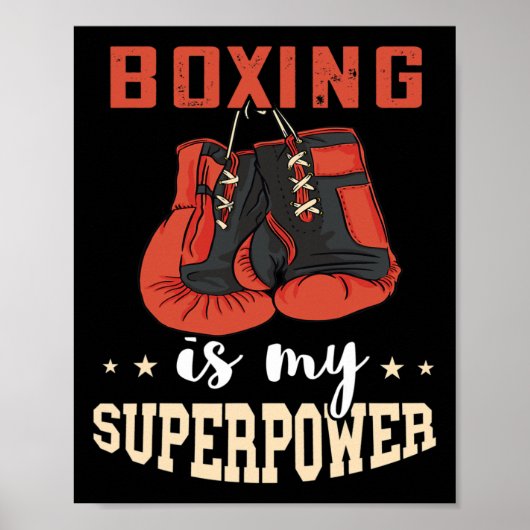 Boxing Superpower Boxing Gloves Kickboxer Kickboxi Poster (Vorne)