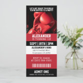 Boxing-Ticket-Birthday-Party Einladung (Stehend Vorderseite)