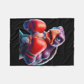 Boxing Tortoise Turtle Boxer Kickboxer Mixed Marti Fleecedecke (Vorderseite (Horizontal))