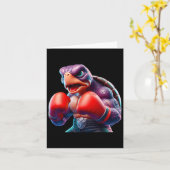 Boxing Tortoise Turtle Boxer Kickboxer Mixed Marti Karte (Gelbe Blume)