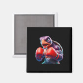 Boxing Tortoise Turtle Boxer Kickboxer Mixed Marti Magnet (Vorderseite/Rückseite)
