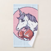 Boxing Unicorn Badhandtuch Set (Handtuch)