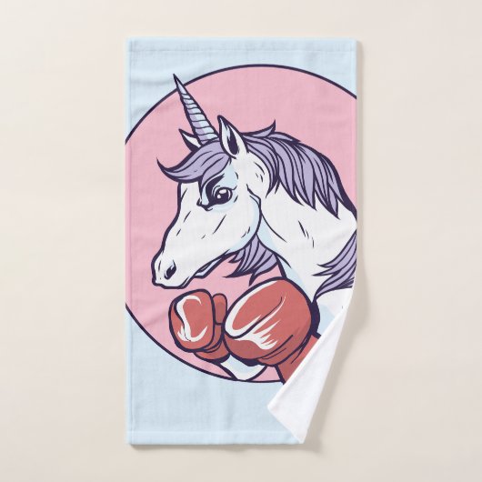 Boxing Unicorn Badhandtuch Set (Handtuch)